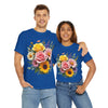Wildflowers and Pink & Yellow Roses, Graphic T-Shirts for Women, Floral Shirt, Womens Short Sleeve, Ladies Graphic Tees #5145TTS