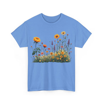 Wildflowers and Yellow Roses, Graphic T-Shirts for Women, Floral Shirt, Womens Short Sleeve, Ladies Graphic Tees #5028TTS
