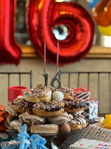 The Metal Magician Aluminum Birthday Candles, Silver Birthday Candles, 10 Birthday Candle Pack, Birthday Candles for Cake, Aesthetic Candles, Sparkler Candles for Birthday Cake, Birthdate Candle Set