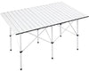 EVER ADVANCED Camping Table, Fold up Lightweight, 4-6 Person Portable Roll up Aluminum Table with Carry Bag for Outdoor, White