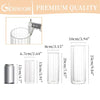 Glasseam Ribbed Glass Candle Holder, Cylinder Candle Holders for Pillar Candles, Clear Hurricane Candle Holder Set of 6, Decorative Floating Candle Vases for Centerpieces Wedding Table Decorations