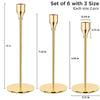 joybest Candle Holder Set of 6, Gold Candlestick Holders for Taper Candles, Taper Candle Holders Fits 3/4 Inch Candle for Wedding, Party, Anniversary or Home Decor