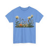 Wildflowers and White Roses, Graphic T-Shirts for Women, Floral Shirt, Womens Short Sleeve, Ladies Graphic Tees #5039TTS