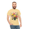 Wildflowers and Pink & Yellow Roses, Graphic T-Shirts for Women, Floral Shirt, Womens Short Sleeve, Ladies Graphic Tees #5136TTS