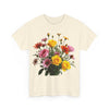 Wildflowers and Pink & Yellow Roses, Graphic T-Shirts for Women, Floral Shirt, Womens Short Sleeve, Ladies Graphic Tees #5138TTS