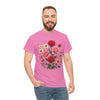 Wildflowers and Pink & Red Roses, Graphic T-Shirts for Women, Floral Shirt, Womens Short Sleeve, Ladies Graphic Tees #5134TTS