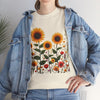Sunflowers & Wildflowers, Graphic T-Shirts for Women, Floral Shirt, Womens Short Sleeve, Ladies Graphic Tees #5154TTS