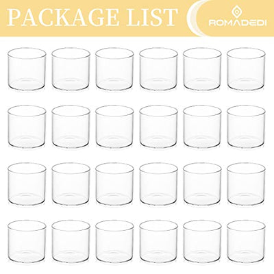 Votive Tea Light Holders Bulk - Clear Glass Tealight Candle Holder for Floating Candle as Candlelit Dinner Wedding Party Events Birthday Reception Centerpiece Accessories, Holiday Decor, 20pcs+Extra 4