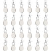 Remagr 24 Pieces Tablecloth Weights Teardrop Shape Pendant Stones with Metal Clips Marble Teardrop Table Cover Weights Table Cloth Weights Hangers for Outdoor, Picnic Family Party(White)