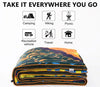 Bedvcaty Camping Blanket, Puffy Waterproof Travel Blanket, Warm Cozy Picnic Blanket, for Outdoors, Travel, and Mountain.(Mountain, 78" x 56")