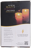 Luminara Flameless Pillar Candle (3.5"x5")- Moving Flame LED Battery Operated Lights with Unscented Real Wax - Scalloped Top - Remote Sold Separately (Ivory)