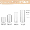 Glasseam Hurricane Glass Candle Holder Set of 6, Cylinder Clear Candle Holders for Pillar Candles, Modern Cylinder Vases for Floating Candles, Vases for Centerpiece Wedding Table Decorations, 4inch