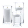 Enova Floral Set of 4 Clear Cylinder Glass Vase, 5W x 8H Inches Round Flowers Vase, Pillar Candle Floating Candle Holders, Floral Glass Vase for Home Office Decor, Wedding Centerpiece