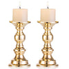 Nuptio Pillar Candle Holders, Wedding Centerpieces Metal Candle Holder Candles Stand Decoration Ideal for Weddings Special Events Parties Living Room (2 Pcs, Gold)