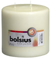 BOLSIUS Three Wick Big Pillar Candle Ivory – 6x6 Inches - Premium European Quality - 75 Hours Burn Time - Relight Unscented Large Pillar Candle - Smooth & Smokeless Flame - Wedding, & Party Candle