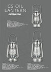 Captain Stag UK-513 CS Oil Lantern, Camping, Disaster Preparedness, Light, Lighting, Large, Width 6.7 x Depth 5.5 x Height 12.0 inches (170 x 140 x 305 mm), Silver