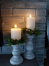 Eywamage White Flat Top Flameless Pillar Candles with Remote, Flickering Real Wax LED Battery Candles Φ 3" H 4" 5" 6"