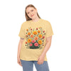 Wildflowers and Pink & Yellow Roses, Graphic T-Shirts for Women, Floral Shirt, Womens Short Sleeve, Ladies Graphic Tees #5140TTS