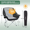 KingCamp Oversize Camping Folding Padded Seat with Cooler Bag and Armrest Cup Holder, Black&Dark Gray, Sofa Chair - Black