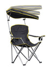 Quik Shade Extra Wide Folding Camp Chair with Tilt UV Sun Protection Canopy, Black