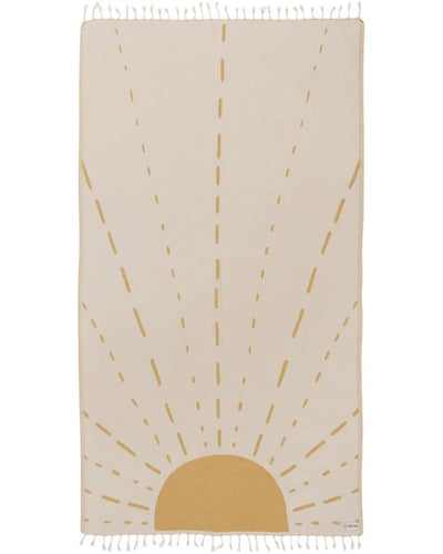 36” x 64” Sand Free Turkish Beach Towel, 100% Organic Turkish Cotton Yarn, Quick Dry Towel for Beach, Picnic, Blanket or Bath, Sunrise Design