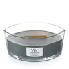 WoodWick Ellipse Scented Candle, Evening Bonfire, 16oz | Up to 50 Hours Burn Time, Gray