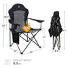 EVER ADVANCED Folding Camping Chair, Oversized, Black 2 Pack