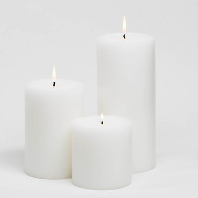 Richland 4" Pillar Candles White (18, Set)