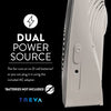 Treva 10-Inch Portable Desk Battery Fan, Powered by Battery and/or AC Adapter - Air Circulating with 2 Cooling Speeds, With Built In USB Charging Port