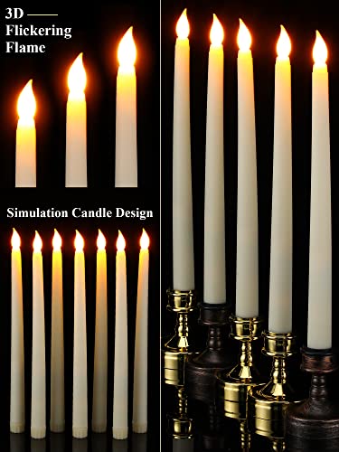 36 Pieces Flameless Taper Candles 11 Inch Flickering Candle Lights Faux LED Candles Battery Operated Candles Electric Fake Candles for Christmas Halloween Birthday Wedding Party Supplies (Ivory)