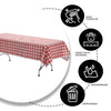 Exquisite Picnic Table Cover - 12 Pack Premium Rectangle Plastic Tablecloth - Red & White Checkered BBQ Plastic Table Cover - Gingham Checkerboard Disposable Plastic Tablecloth 54" x 108" Rectangle