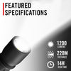 Coast XP9R 1200 Lumen USB-C RECHARGEABLE-DUAL POWER LED Flashlight With PURE BEAM SLIDE FOCUS And Top Grade Aluminum Build