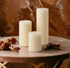 Mister Candle - Dripless 3" inch Diameter Assorted Wedding & Home Decoration Pillar Candles - Premium Wax Set (Ivory)