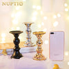 Nuptio Pillar Candle Holders, Wedding Centerpieces Metal Candle Holder Candles Stand Decoration Ideal for Weddings Special Events Parties Living Room (2 Pcs, Gold)