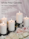 MAKALONE White Pillar Candles Set of 6-2.8" x 4" Unscented Pillar Candles Bulk- for Wedding, Parties, Spas and Dinner, Home Decoration, Church