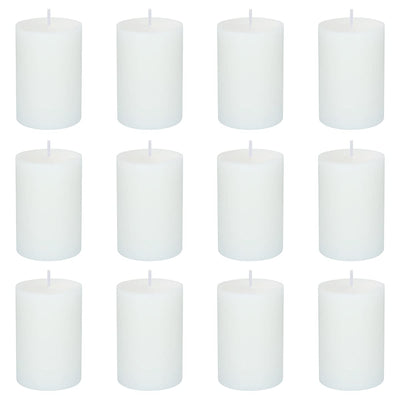 12 Pack 2x3 Inch Pillar Candles, Unscented Column Candles for Home Restaurants Spa Church Weddings, Smokeless Dripless and Clean Burning Emergency Candle - White