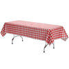 Exquisite Picnic Table Cover - 12 Pack Premium Rectangle Plastic Tablecloth - Red & White Checkered BBQ Plastic Table Cover - Gingham Checkerboard Disposable Plastic Tablecloth 54" x 108" Rectangle