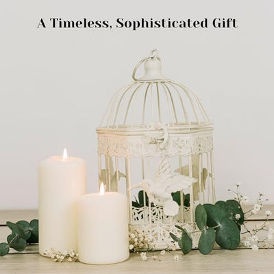 Unscented Pillar Candles - Set of 4 White Pillar Candles Made with Paraffin Wax & Cotton Wick - 3x6 Slow Burning Candles for Emergency, Weddings & Table Centerpieces - Large Pillar Candles by PARNOO