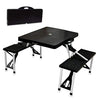 ONIVA - a Picnic Time brand - Folding Picnic Table - Camping Table - Outdoor Table with Umbrella Hole, (Black), 36.2" x 18" x 5.5"