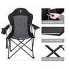 EVER ADVANCED Folding Camping Chair, Oversized, Black 2 Pack