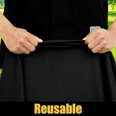 smiry Rectangle Picnic Table Cloth, Waterproof Elastic Fitted Tablecloths for 4 Foot Tables, Washable Polyester Table Cover for Camping, Indoor and Outdoor (Black, 30"x48")