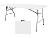 FWTI DEAL 6FT Plastic Folding Table,Portable Foldable Table Outdoor Picnic Table Camping Table for Party,Wedding,Kitchen,BBQ,w/Handle,Lock-White