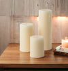 Mister Candle - Dripless 3" inch Diameter Assorted Wedding & Home Decoration Pillar Candles - Premium Wax Set (Ivory)