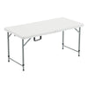 Nazhura 4 Foot Foldable/Folding Table Heavy Duty, Durable and Portable for Dining Picnic and Party (White, 4 Foot Table Cloth Included)