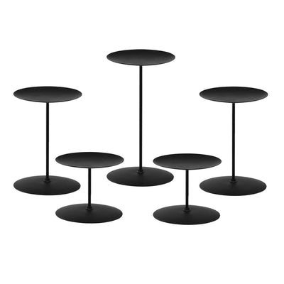 NiceAI Candle Holders for Pillar Candles Fireplace Candelabra Modern Iron Candlesticks Table Centerpiece Home Decoration Wedding Sturdy Set of 5 Black