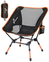 Sportneer Camping Chairs, Folding Chairs for Outside Adjustable Height Beach Chair for Adults Portable Camp Chairs Foldable Compact Backpacking Chair for Camping Hiking Picnic Outdoor (1, Orange)