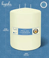 HYOOLA Ivory Three Wick Large Candle - 6 x 8 Inch - Unscented Big Pillar Candles - 188 Hour - European Made