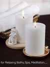 MAKALONE White Pillar Candles Set of 6-2.8" x 4" Unscented Pillar Candles Bulk- for Wedding, Parties, Spas and Dinner, Home Decoration, Church