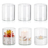 Glasseam Hurricane Glass Candle Holder Set of 6, Cylinder Clear Candle Holders for Pillar Candles, Modern Cylinder Vases for Floating Candles, Vases for Centerpiece Wedding Table Decorations, 4inch