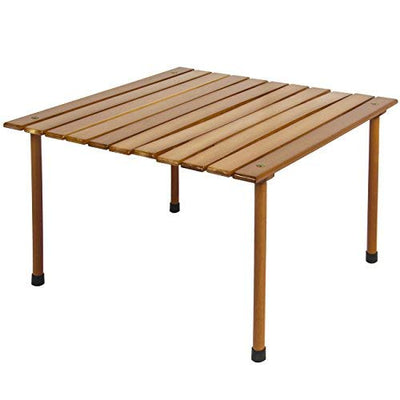 Best Choice Products 28x28in Foldable Indoor Outdoor All-Purpose Portable Wooden Table for Picnics, Camping, Beach, Tailgating, Patio, Kitchen, Living Room w/Carrying Case - Brown